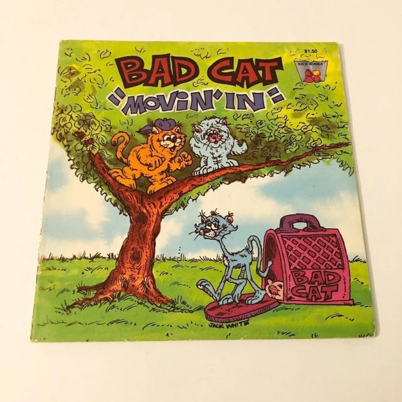 Vtg 1983 Bad  Cat Movin In Book David Vincent Jack White - Picture 1 of 15